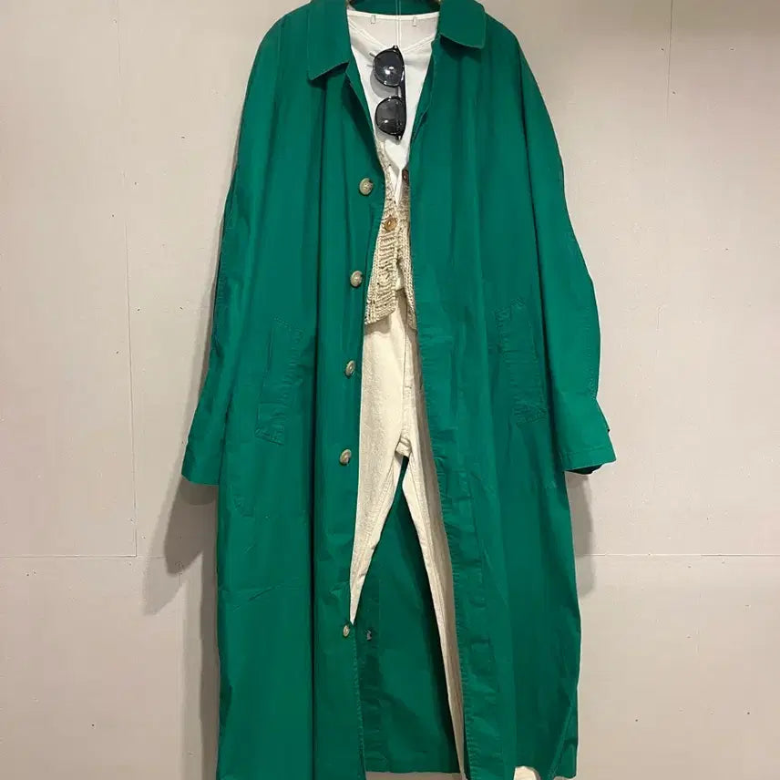 [BUNJANG] Polo Cotton Long Trench Coat (Unisex) / 폴로 코튼 롱 바바리(남녀공용)