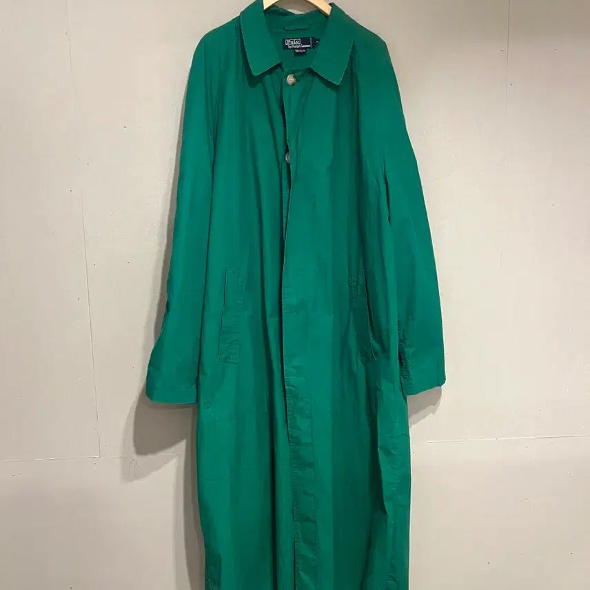 [BUNJANG] Polo Cotton Long Trench Coat (Unisex) / 폴로 코튼 롱 바바리(남녀공용)