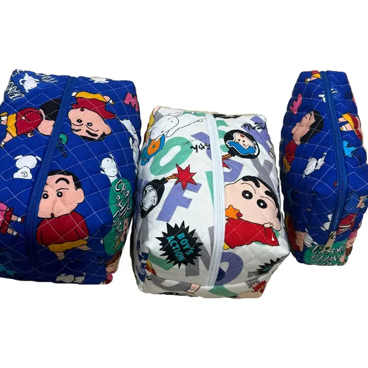[BUNJANG] Devil Goo Shin-chan Square Zipper Pouch / 고전 데빌구 신짱 짱구 입체 사각 지퍼파우치 콩파우치