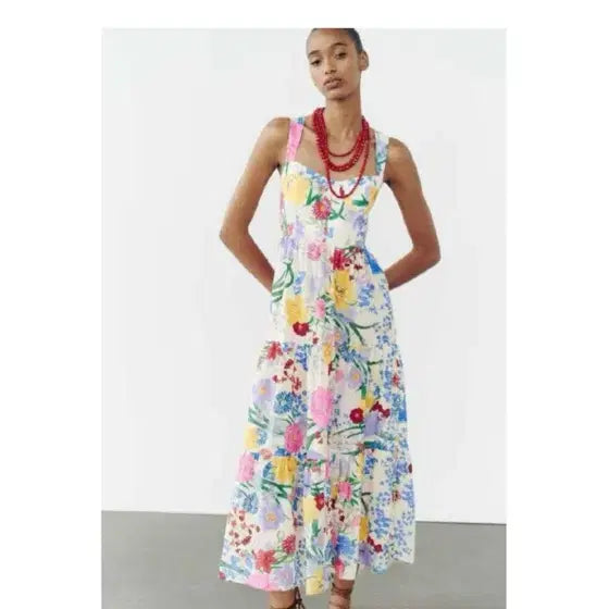 [BUNJANG] ZARA Flower Long Dress / 자라 플라워 롱 원피스s
