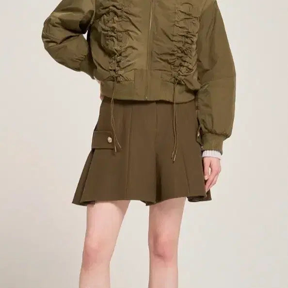 [BUNJANG] O'2nd Cropped Padded Jumper / 오즈세컨 점퍼/패딩점퍼/크롭점퍼/카키점퍼 55~66