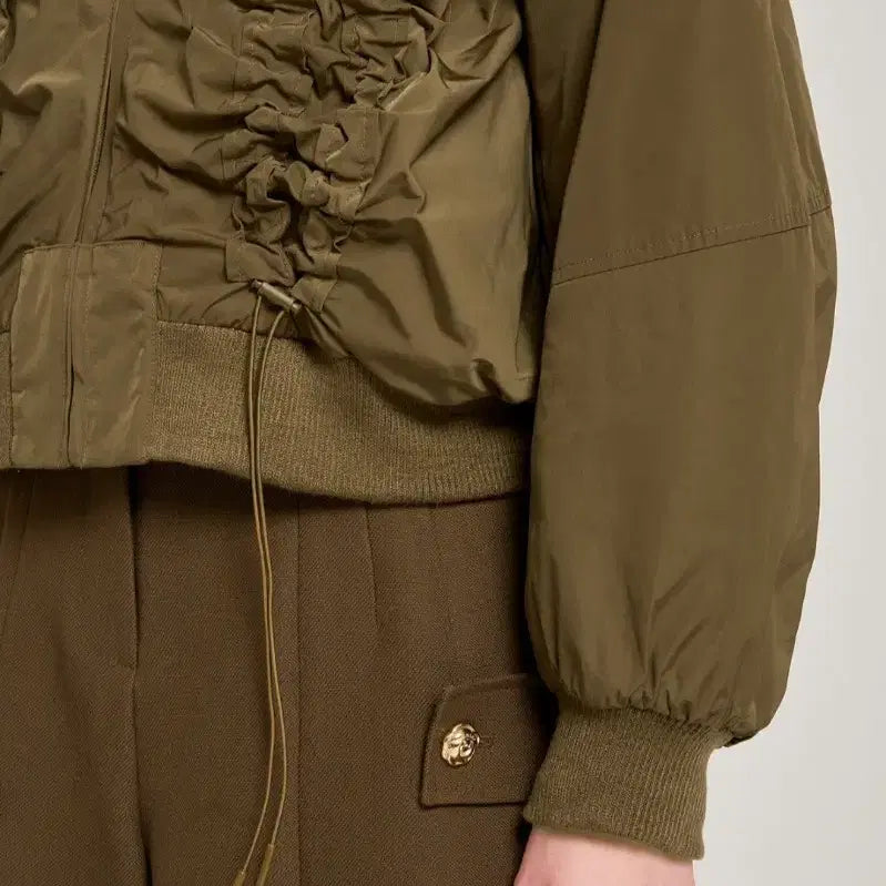 [BUNJANG] O'2nd Cropped Padded Jumper / 오즈세컨 점퍼/패딩점퍼/크롭점퍼/카키점퍼 55~66