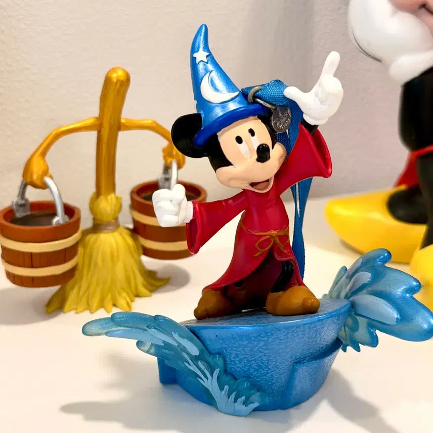 [BUNJANG] Disney Fantasia Mickey Mouse Wizard Ornament with Broom / 세트) 디즈니 판타지아 미키 오너먼트 빗자루 피규어 마법사 미키마우스