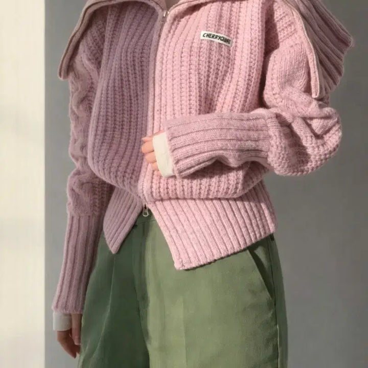 [BUNJANG] Cherrykuri Sailor Knit Zip-up / 체리퀴리  쎄일러 니트 집업