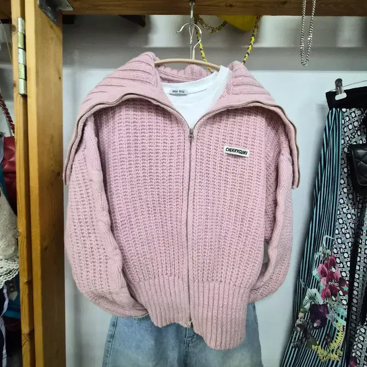 [BUNJANG] Cherrykuri Sailor Knit Zip-up / 체리퀴리  쎄일러 니트 집업