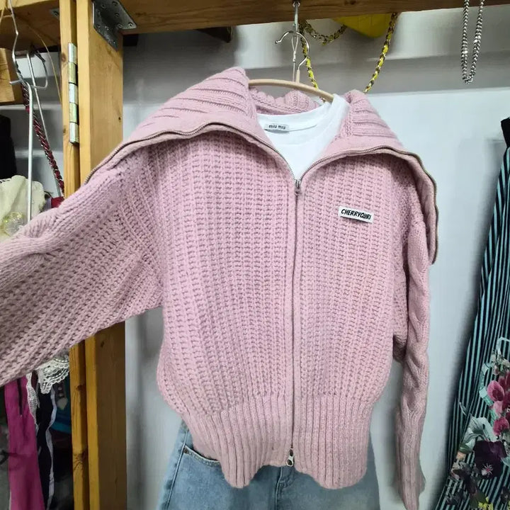 [BUNJANG] Cherrykuri Sailor Knit Zip-up / 체리퀴리  쎄일러 니트 집업