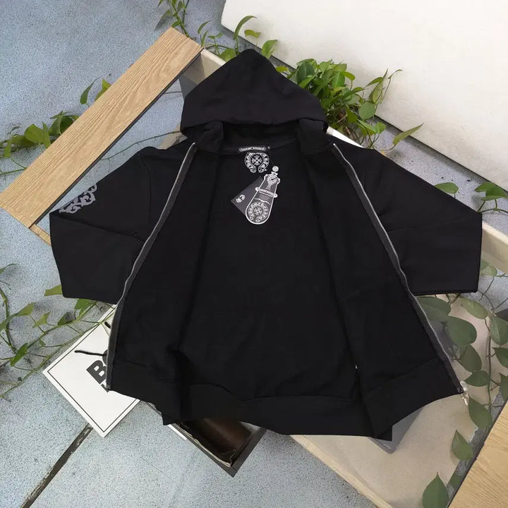 [BUNJANG] Chrome Hearts Logo Zip-up Hoodie / 크롬하츠 후드 집업 블랙색상 로고 후드
