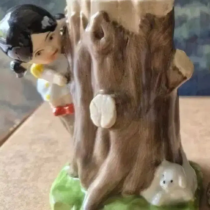 [BUNJANG] Yo Eop Development Figurine: Girl and Dog / 요업개발 피겨린   숨바꼭질하는 소녀와 강아지