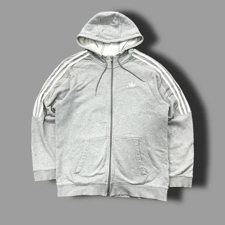 [BUNJANG] Adidas Firebird Hoodie Zip-up (Gray) - Size L / 아디다스 그레이 파이어버드 후드집업 L