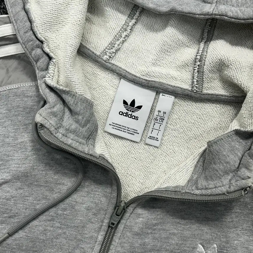 [BUNJANG] Adidas Firebird Hoodie Zip-up (Gray) - Size L / 아디다스 그레이 파이어버드 후드집업 L