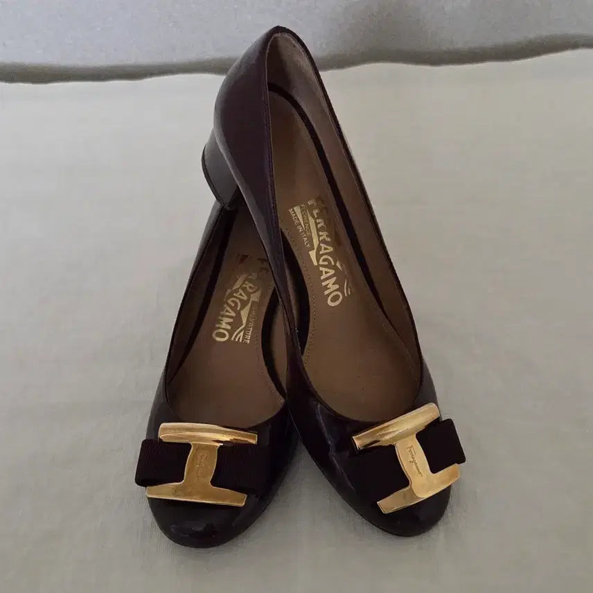 [BUNJANG] Salvatore Ferragamo Patent Leather Heels Burgundy / 페라가모 구두