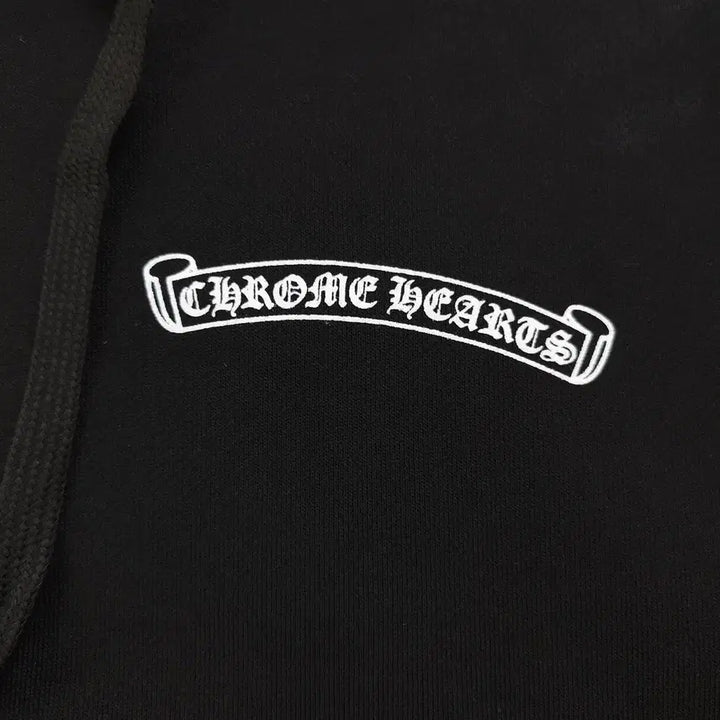 [BUNJANG] Chrome Hearts Logo Zip-Up Hoodie / 크롬하츠 후드 집업 블랙색상 영문로고 십자 남성 후드티
