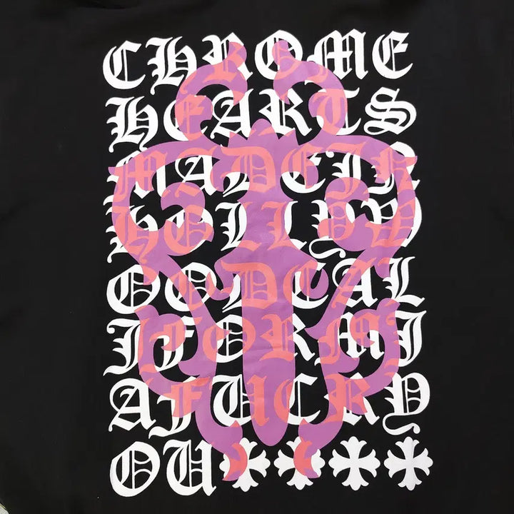 [BUNJANG] Chrome Hearts Logo Zip-Up Hoodie / 크롬하츠 후드 집업 블랙색상 영문로고 십자 남성 후드티