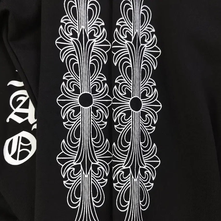 [BUNJANG] Chrome Hearts Logo Zip-Up Hoodie / 크롬하츠 후드 집업 블랙색상 영문로고 십자 남성 후드티