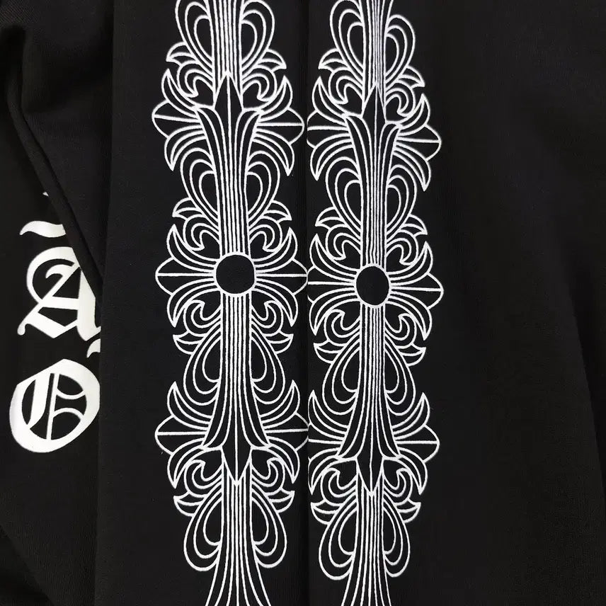 [BUNJANG] Chrome Hearts Logo Zip-Up Hoodie / 크롬하츠 후드 집업 블랙색상 영문로고 십자 남성 후드티