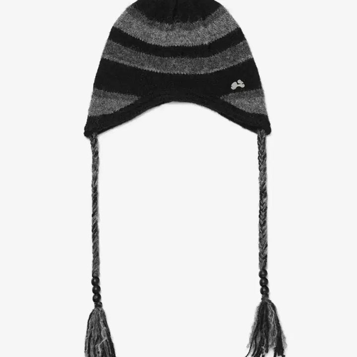 [BUNJANG] Hug Your Skin Striped Earflap Beanie / 허그유어스킨 스트라이프 이어플랩 비니