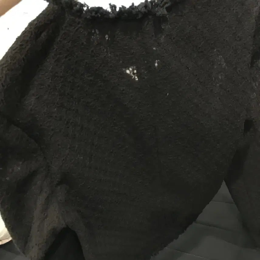 [SOLD OUT] 므넴 sheer tweed jacket (black)