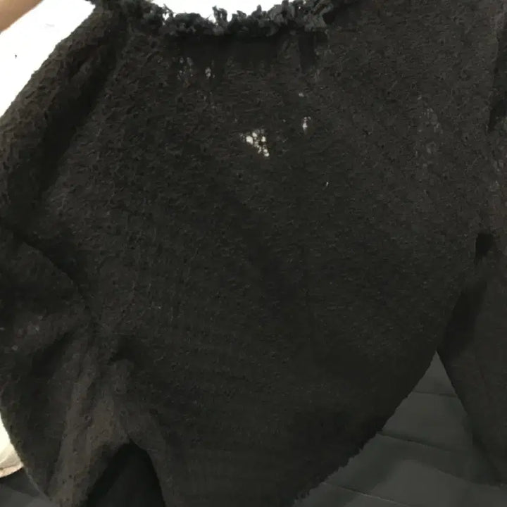 [SOLD OUT] 므넴 sheer tweed jacket (black)