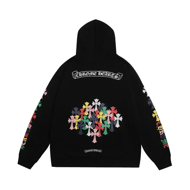[SOLD OUT] 크롬하츠 후드 집업 블랙색상 빅로고 십자로고 남성사이즈 후드