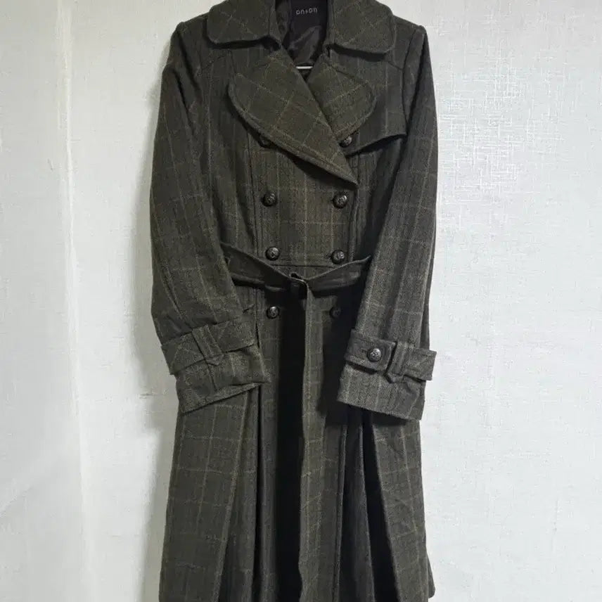 [BUNJANG] ON&amp;ON Check Long Coat / ON&amp;ON 체크 롱코트