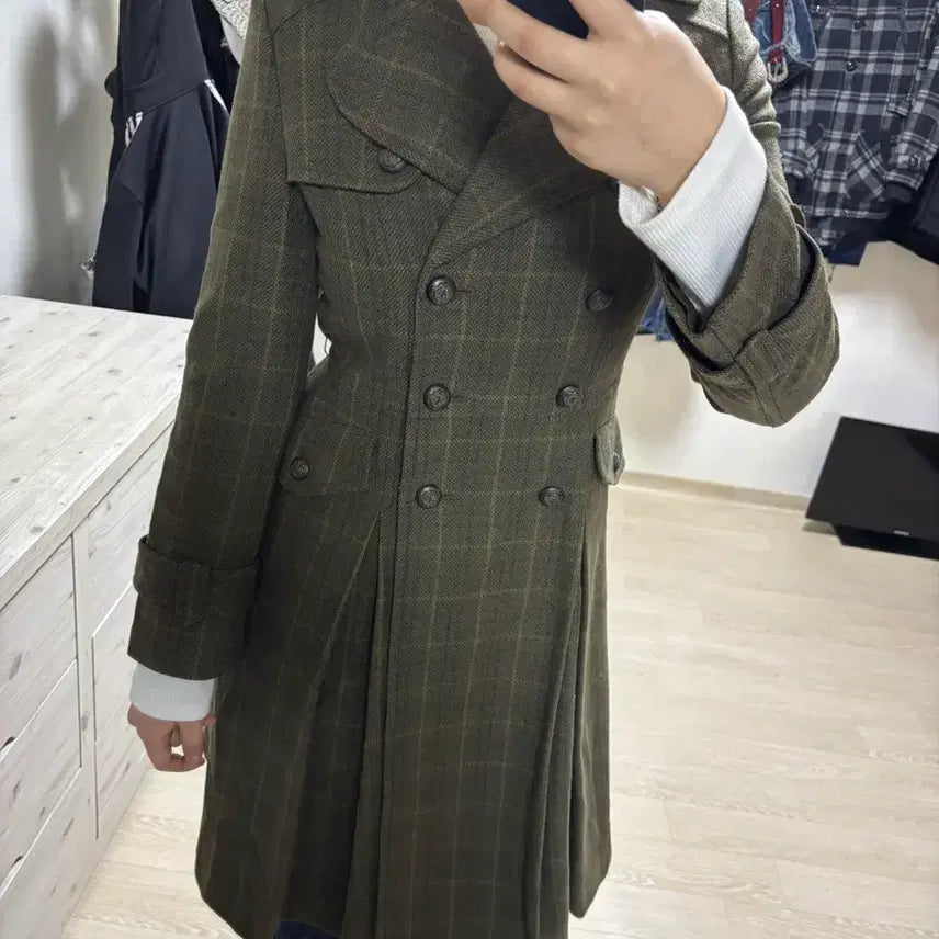[BUNJANG] ON&amp;ON Check Long Coat / ON&amp;ON 체크 롱코트