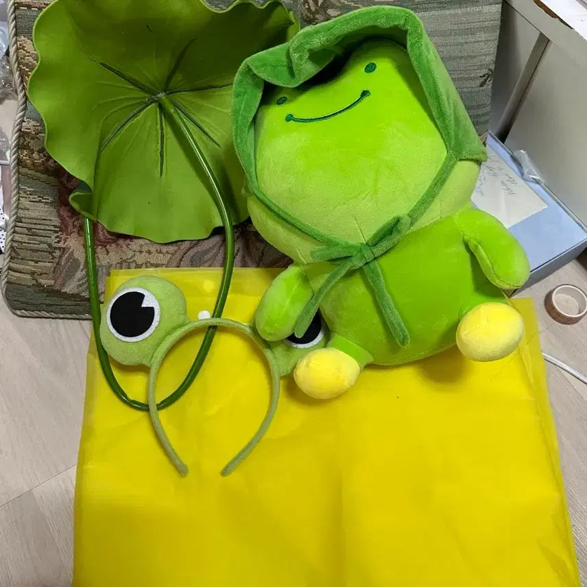 [BUNJANG] Frog Raincoat Set / 귀여운 팬싸템 개구리 우비 세트