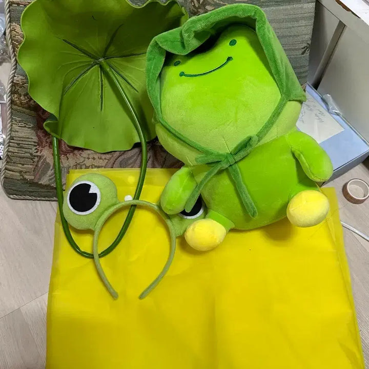 [BUNJANG] Frog Raincoat Set / 귀여운 팬싸템 개구리 우비 세트
