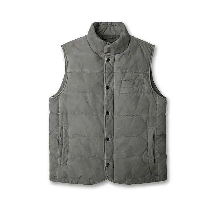 [BUNJANG] Man On The Boon Goat Suede Goose Down Padded Vest / 맨온더분 [Man On The Boon] 염소 스웨이드 구스 패딩 베스트