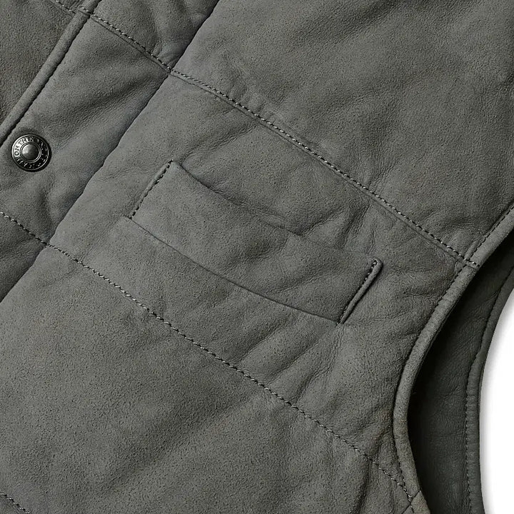 [BUNJANG] Man On The Boon Goat Suede Goose Down Padded Vest / 맨온더분 [Man On The Boon] 염소 스웨이드 구스 패딩 베스트