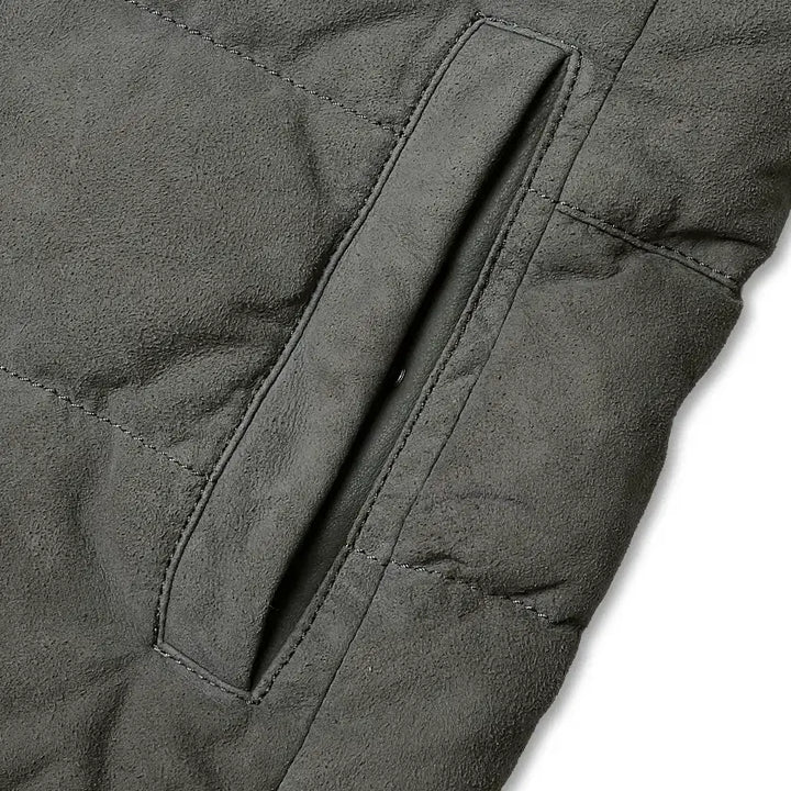 [BUNJANG] Man On The Boon Goat Suede Goose Down Padded Vest / 맨온더분 [Man On The Boon] 염소 스웨이드 구스 패딩 베스트
