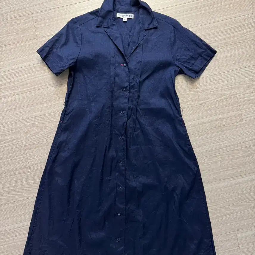 [BUNJANG] Uniqlo Linen A-Line Midi Dress / 유니클로 린넨 카라원피스