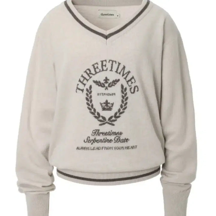 [BUNJANG] 3 Times Isabel Emblem Knit / 쓰리타임즈 이자벨 엠블럼 니트