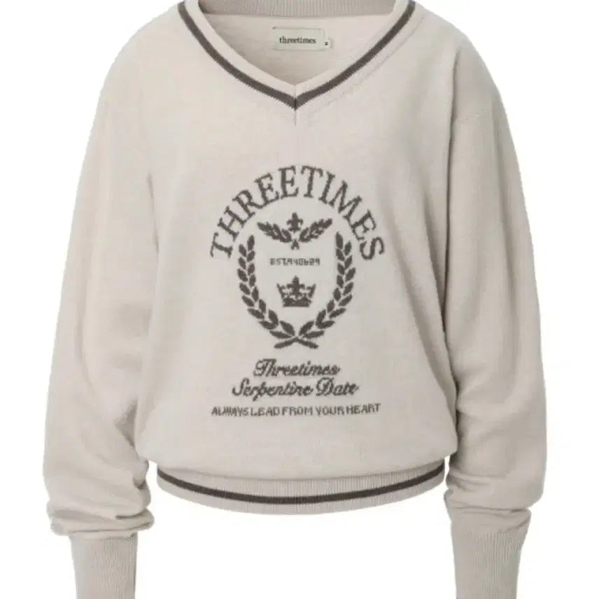 [BUNJANG] 3 Times Isabel Emblem Knit / 쓰리타임즈 이자벨 엠블럼 니트