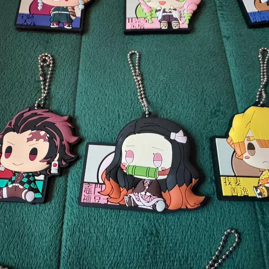 [BUNJANG] Demon Slayer Rubber Keychain Set (15 Types) / 귀멸의 칼날 고무 키링 15종
