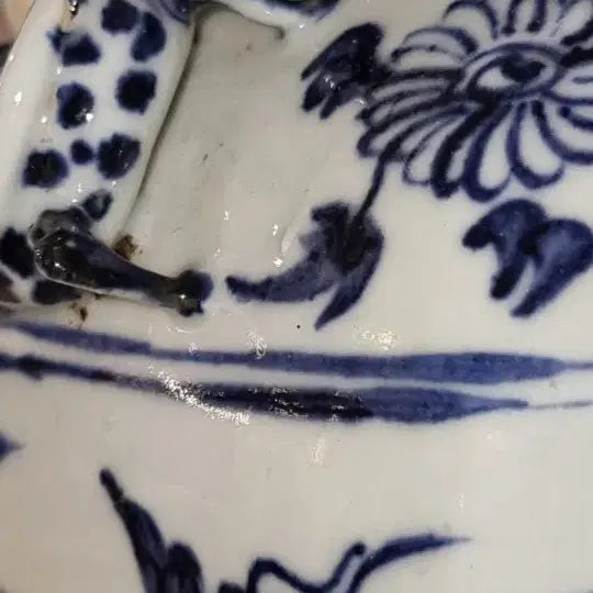 [BUNJANG] Chinese Antique Celadon Porcelain Cloud Dragon Octagonal Plate / 고도자 청화백자 운용문 팔각첩화 소호 높이18 지름23 중국도자기 골통품
