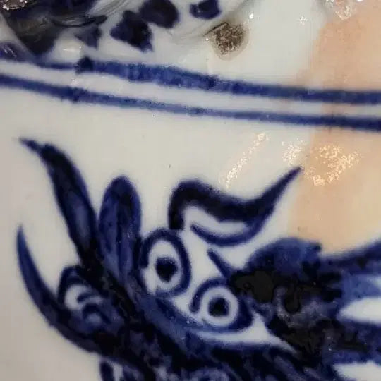 [BUNJANG] Chinese Antique Celadon Porcelain Cloud Dragon Octagonal Plate / 고도자 청화백자 운용문 팔각첩화 소호 높이18 지름23 중국도자기 골통품