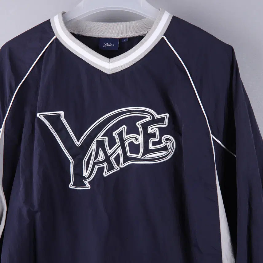 [BUNJANG] Yale Nylon Sports Team Jersey Long Sleeve Navy (L) / 예일 나일론 스포츠 팀 저지 롱슬리브 네이비 (L)