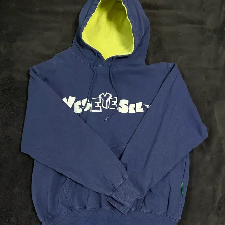 [BUNJANG] YESEYESEE Cartoon Logo Hoodie Navy M / YESEYESEE 카툰 후드 로고 후드티 네이비 M