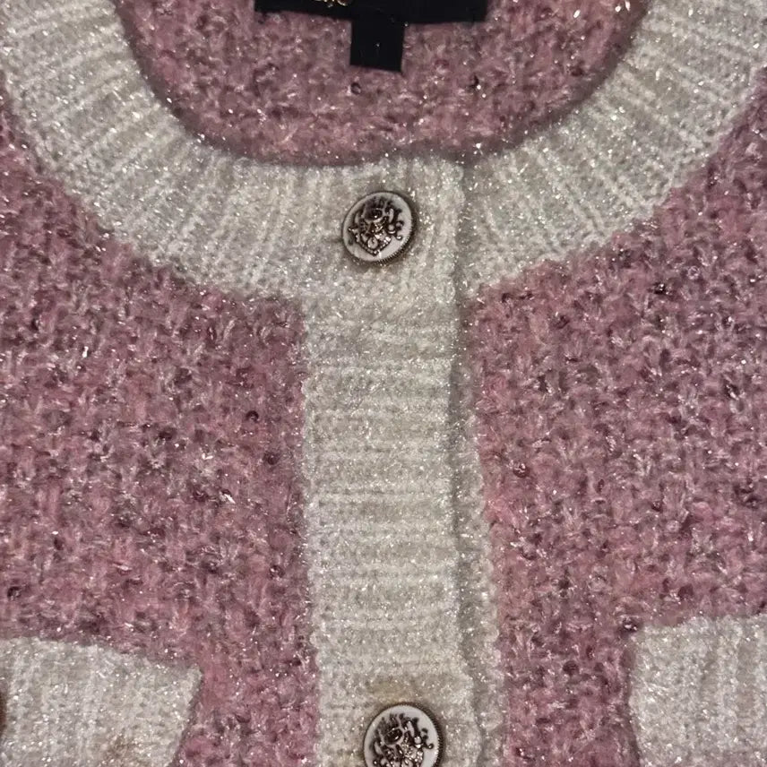 [BUNJANG] Maje Lurex Sequin Cardigan Pink Size 1 / (반택포)마쥬 maje 루렉스 시퀸 가디건 핑크 사이즈 1