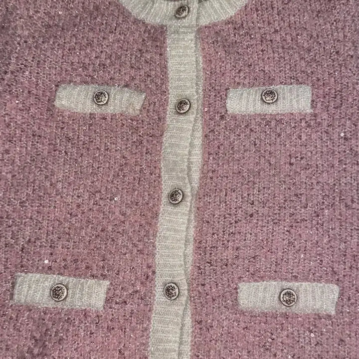 [BUNJANG] Maje Lurex Sequin Cardigan Pink Size 1 / (반택포)마쥬 maje 루렉스 시퀸 가디건 핑크 사이즈 1