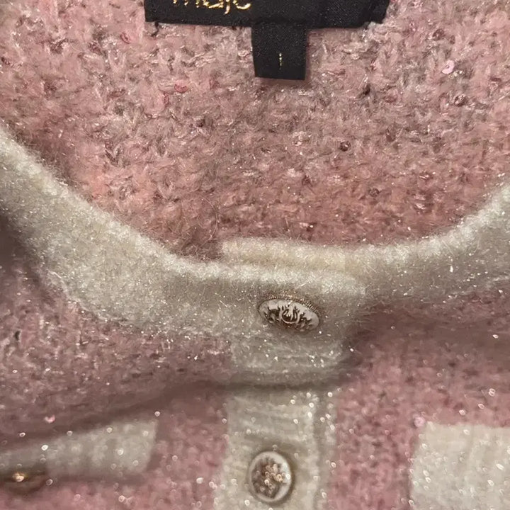 [BUNJANG] Maje Lurex Sequin Cardigan Pink Size 1 / (반택포)마쥬 maje 루렉스 시퀸 가디건 핑크 사이즈 1