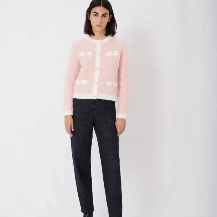 [BUNJANG] Maje Lurex Sequin Cardigan Pink Size 1 / (반택포)마쥬 maje 루렉스 시퀸 가디건 핑크 사이즈 1