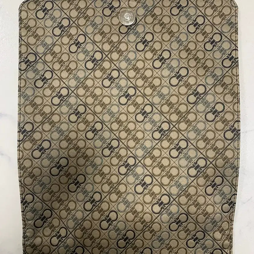 [BUNJANG] Salvatore Ferragamo Beige Riga Fabric Shoulder Crossbody Bag / 페라가모 Beige Riga Fabric 숄더백 크로스백