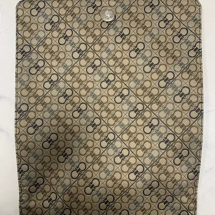 [BUNJANG] Salvatore Ferragamo Beige Riga Fabric Shoulder Crossbody Bag / 페라가모 Beige Riga Fabric 숄더백 크로스백