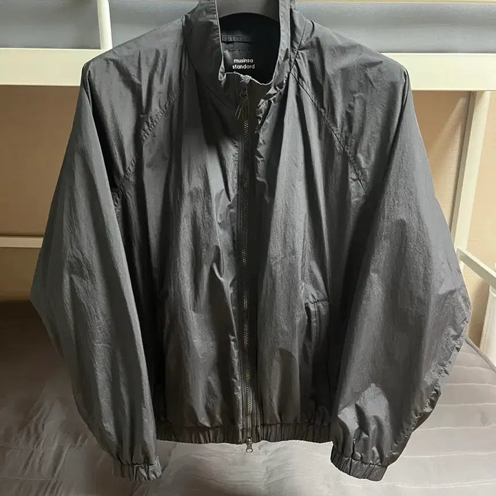 [BUNJANG] Musinsa Standard Oversized High Neck Windbreaker Jacket [Black] - L / 무탠다드 / 오버사이즈 하이넥 윈드브레이커 재킷 [블랙] / L