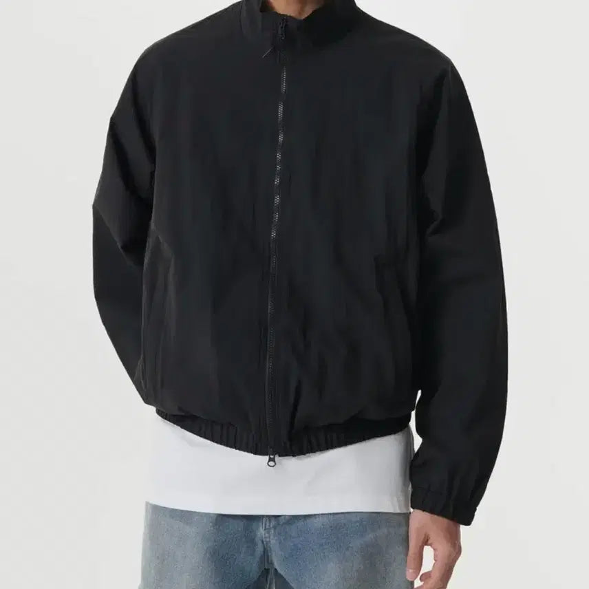 [BUNJANG] Musinsa Standard Oversized High Neck Windbreaker Jacket [Black] - L / 무탠다드 / 오버사이즈 하이넥 윈드브레이커 재킷 [블랙] / L