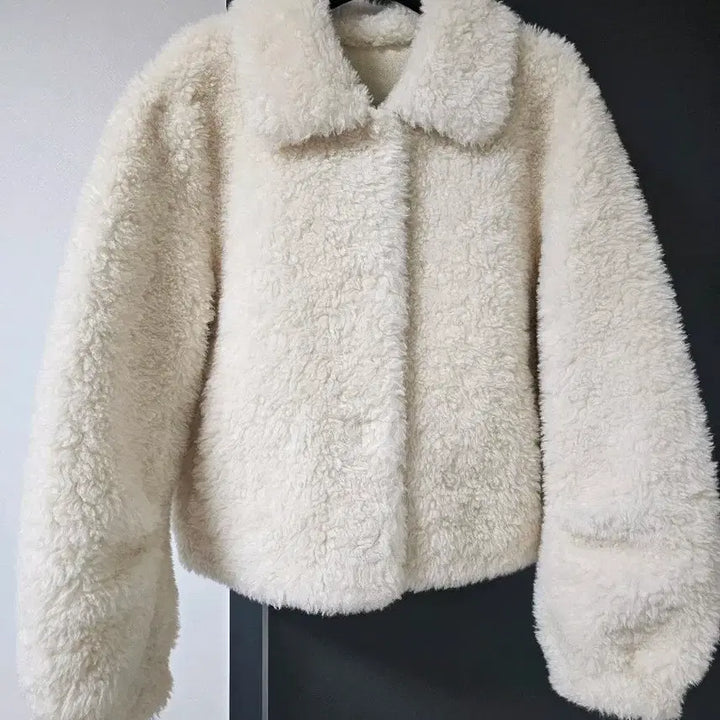 [BUNJANG] Zigzag ABLY Shearling Collar Fur Jacket / 지그재그 에이블리 양털 카라 퍼 자켓 (새상품)