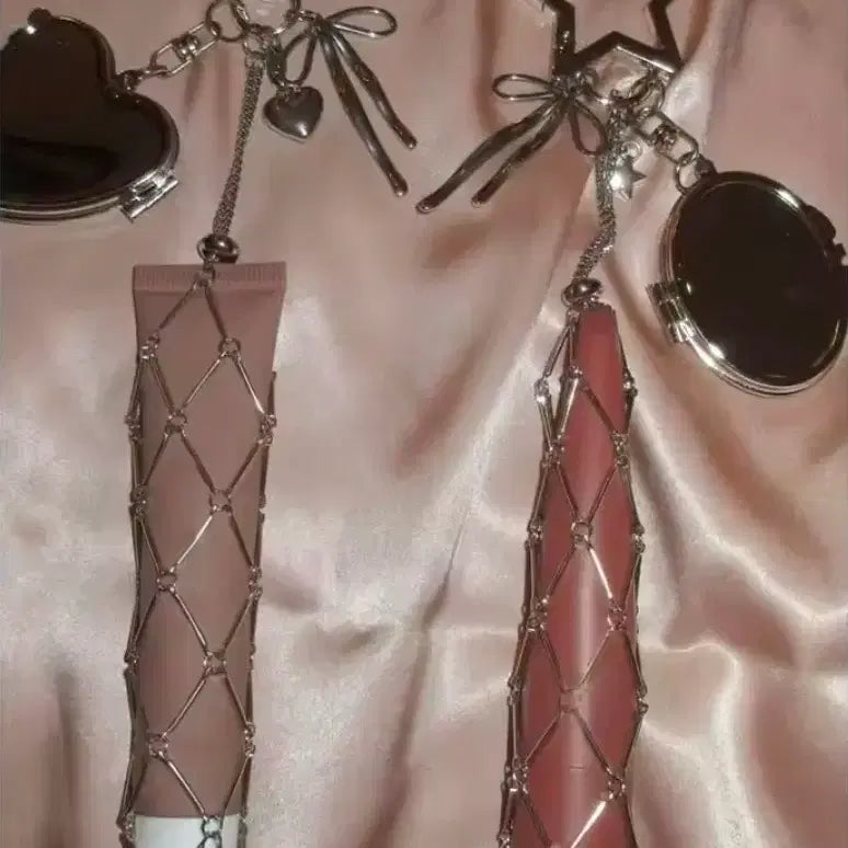 [BUNJANG] Y2K Stainless Steel Lipstick Storage Keychain / y2k재질 스테인리스 립스틱 보관 키링 1ea