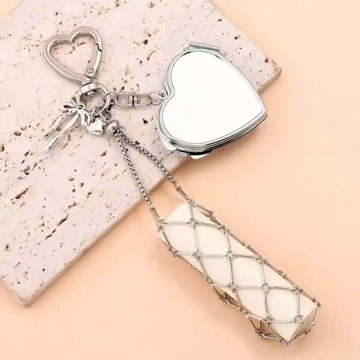 [BUNJANG] Y2K Stainless Steel Lipstick Storage Keychain / y2k재질 스테인리스 립스틱 보관 키링 1ea
