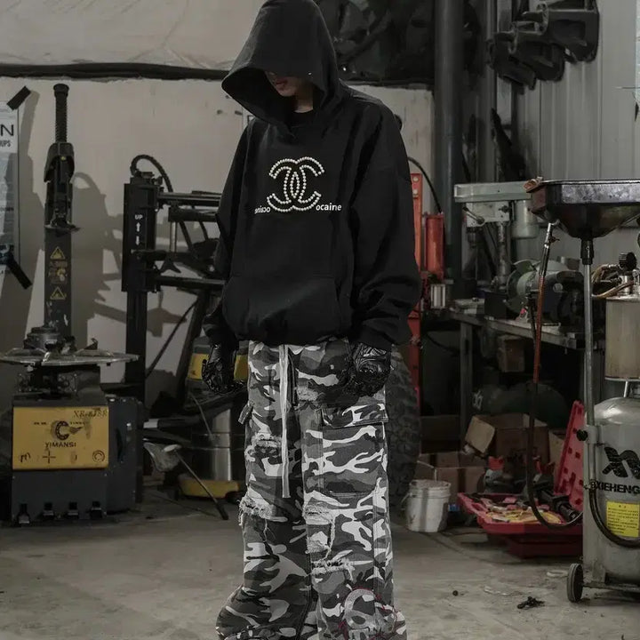 [BUNJANG] RYECHASIN Camo Cargo Bella Bootleg Pants / RYECHASIN CAMO CARGO BELLA BOOTLEG